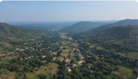 Aerial hill terrain view